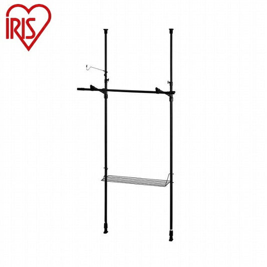 アイリスオーヤマ つっぱり物干し 2本タイプ TPM-2 ブラック つっぱり物干し 2本タイプ IRIS OYAMA(代引不可)