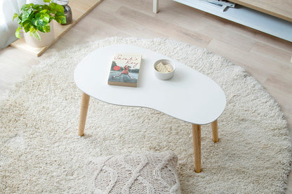 アイリスオーヤマ 折りたたみ センターテーブル 豆型 ビーンズ型 テーブル ローテーブル リビングテーブル 折り畳み 北欧 おしゃれ ナチュラル/ホワイト FCT-700R IRIS OYAMA(代引不可)