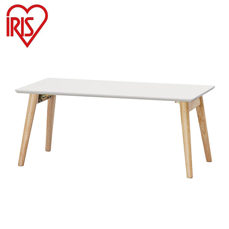 アイリスオーヤマ 折りたたみ センターテーブル 幅80 長方形 ローテーブル リビングテーブル 折れ脚 折り畳み 机 北欧 おしゃれ ナチュラル/ホワイト FCT-800 IRIS OYAMA(代引不可)