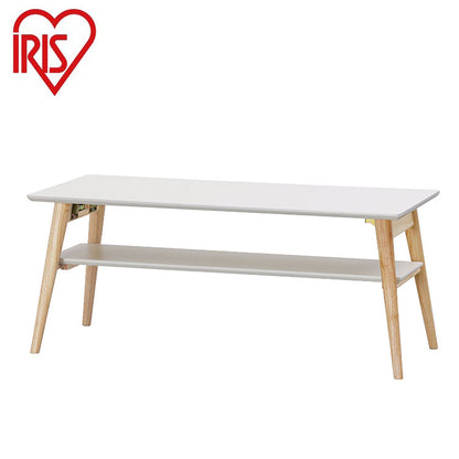 アイリスオーヤマ 折りたたみ センターテーブル 幅90 長方形 ローテーブル リビングテーブル 折れ脚 折り畳み 机 北欧 おしゃれ ナチュラル/ホワイト FCT-900T IRIS OYAMA(代引不可)