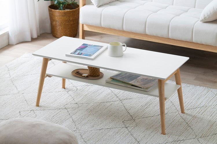 アイリスオーヤマ 折りたたみ センターテーブル 幅90 長方形 ローテーブル リビングテーブル 折れ脚 折り畳み 机 北欧 おしゃれ ナチュラル/ホワイト FCT-900T IRIS OYAMA(代引不可)