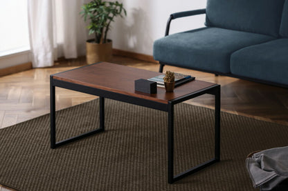 アイリスオーヤマ スチールフレームセンターテーブル 幅80 ローテーブル センターテーブル リビングテーブル 木目調 北欧 おしゃれ ウォールナット SFCT-800 IRIS OYAMA(代引不可)