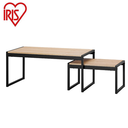 アイリスオーヤマ ネストテーブル 幅90/幅50 テーブル2点セット スチールフレームセンターテーブル 伸縮 ローテーブル 北欧 おしゃれ ナチュラル SFCT-900N IRIS OYAMA(代引不可)