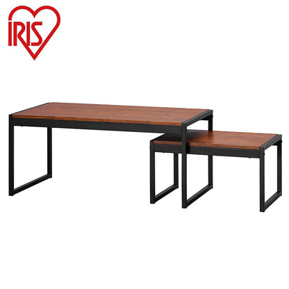 アイリスオーヤマ ネストテーブル 幅90/幅50 テーブル2点セット スチールフレームセンターテーブル 伸縮 ローテーブル 北欧 おしゃれ ウォールナット SFCT-900N IRIS OYAMA(代引不可)
