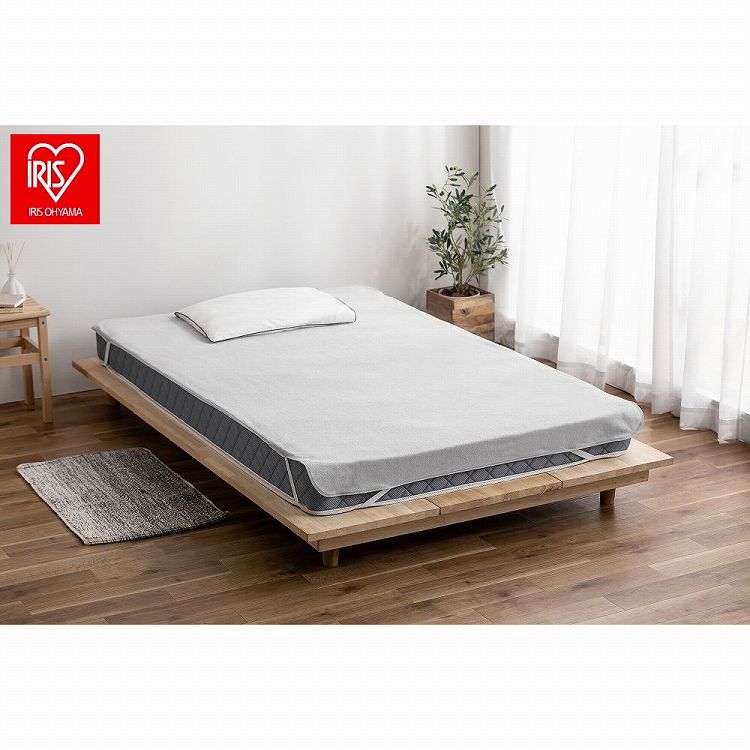 アイリスオーヤマ 透湿防水シーツ FLS-TCST-S ライトグレー IRIS OHYAMA(代引不可)