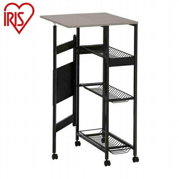 アイリスオーヤマ 天板付きランドリーワゴン スリムタイプ ワイヤーラック付 TLAW-R220ブラック 天板付きランドリーワゴン スリムタイプ ワイヤーラック付 IRIS OYAMA(代引不可)