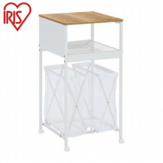 アイリスオーヤマ 天板付きランドリーワゴン ワイドタイプ バスケット付 TLAW-B420ホワイト 天板付きランドリーワゴン ワイドタイプ バスケット付 IRIS OYAMA(代引不可)