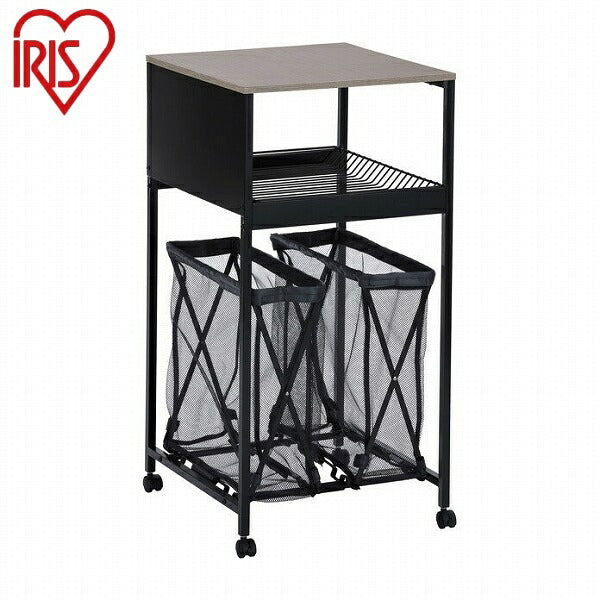 アイリスオーヤマ 天板付きランドリーワゴン ワイドタイプ バスケット付 TLAW-B420ブラック 天板付きランドリーワゴン ワイドタイプ バスケット付 IRIS OYAMA(代引不可)