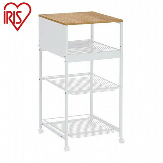 アイリスオーヤマ 天板付きランドリーワゴン ワイドタイプ ワイヤーラック付 TLAW-R420ホワイト 天板付きランドリーワゴン ワイドタイプ ワイヤーラック付 IRIS OYAMA(代引不可)