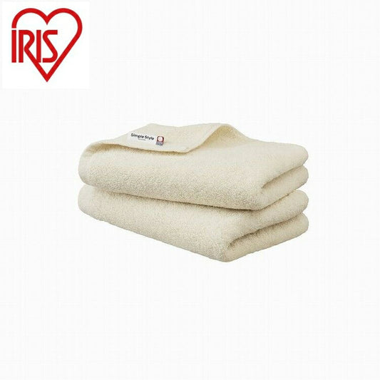 アイリスオーヤマ ボリュームタッチビッグフェイスタオル2枚セット BFT-V2 アイボリー IRIS OHYAMA(代引不可)