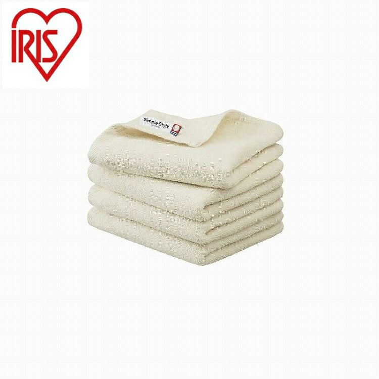 アイリスオーヤマ ガーゼ+パイルフェイスタオル4枚セット FT-G4 アイボリー IRIS OHYAMA(代引不可)