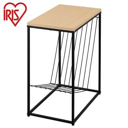 アイリスオーヤマ スチールフレームサイドテーブル ナイトテーブル 棚付き テーブル ナイトボード スチール脚 リビング ソファ 寝室 メッシュ棚 ナチュラル SFST-247M IRIS OYAMA(代引不可)