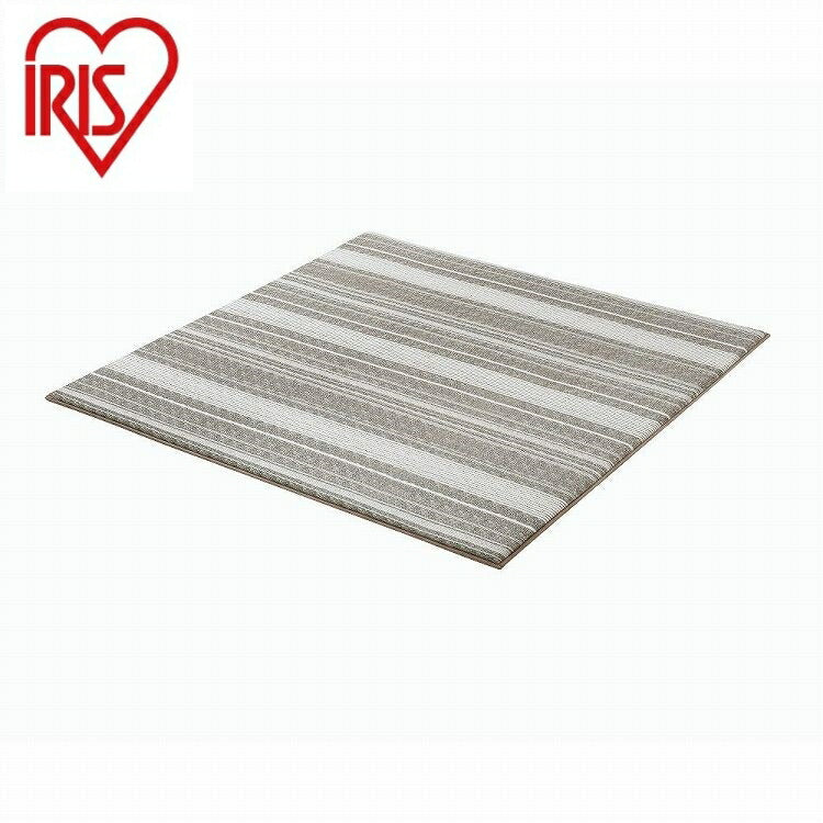 アイリスオーヤマ ラ・クッションラグ ボーダー ACRBO-1818 ブラウン IRIS OHYAMA(代引不可)
