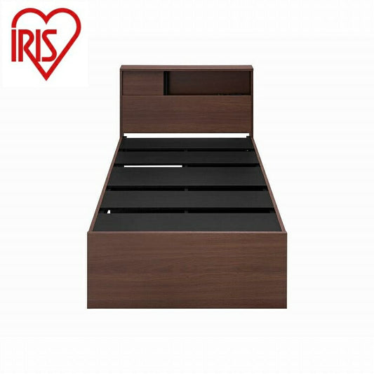 アイリスオーヤマ スライド扉収納ベッド S SDB-S ウォールナット/ブラック IRIS OHYAMA(代引不可)