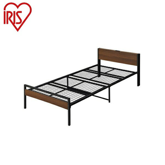 アイリスオーヤマ 宮付きウッドパイプベッドS WPB-Sブラック 宮付きウッドパイプベッドS IRIS OYAMA(代引不可)