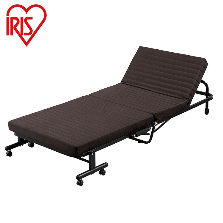 アイリスオーヤマ 折りたたみベッド シングル コンパクト リクライニングベッド 折り畳みベッド 折りたたみ 折り畳み キャスター付き シングルベッド 収納 スリム 介護 OTB-BRN IRIS OYAMA(代引不可)