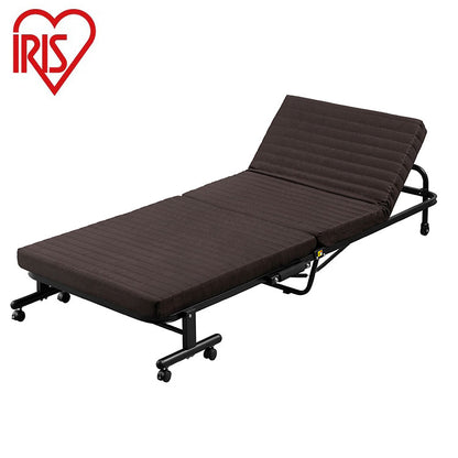 アイリスオーヤマ 折りたたみベッド シングル コンパクト リクライニングベッド 折り畳みベッド 折りたたみ 折り畳み キャスター付き シングルベッド 収納 スリム 介護 OTB-BRN IRIS OYAMA(代引不可)
