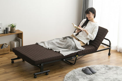 アイリスオーヤマ 折りたたみベッド シングル コンパクト リクライニングベッド 折り畳みベッド 折りたたみ 折り畳み キャスター付き シングルベッド 収納 スリム 介護 OTB-BRN IRIS OYAMA(代引不可)