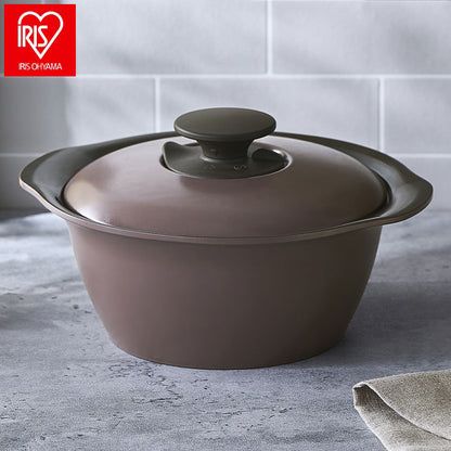 アイリスオーヤマ 無加水鍋 20cm MKS-20 メルティピンク セラミック鍋 くすみカラー 可愛い かわいい おしゃれ IRIS OHYAMA(代引不可)