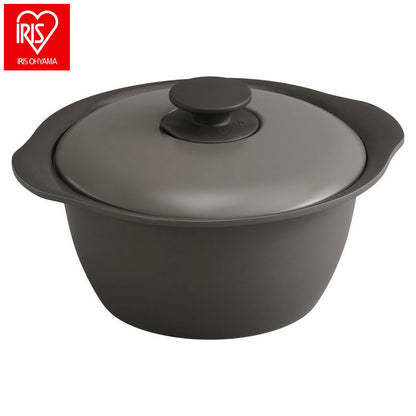 アイリスオーヤマ 無加水鍋 24cm MKS-24 チャコールグレー セラミック鍋 くすみカラー 可愛い かわいい おしゃれ IRIS OHYAMA(代引不可)