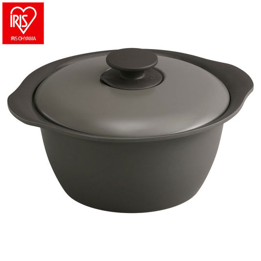 アイリスオーヤマ 無加水鍋 24cm MKS-24 チャコールグレー セラミック鍋 くすみカラー 可愛い かわいい おしゃれ IRIS OHYAMA(代引不可)