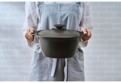 アイリスオーヤマ 無加水鍋 24cm MKS-24 チャコールグレー セラミック鍋 くすみカラー 可愛い かわいい おしゃれ IRIS OHYAMA(代引不可)