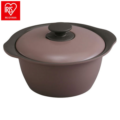 アイリスオーヤマ 無加水鍋 24cm MKS-24 メルティピンク セラミック鍋 くすみカラー 可愛い かわいい おしゃれ IRIS OHYAMA(代引不可)