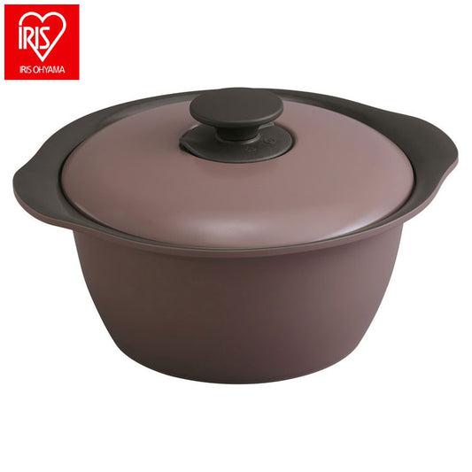 アイリスオーヤマ 無加水鍋 24cm MKS-24 メルティピンク セラミック鍋 くすみカラー 可愛い かわいい おしゃれ IRIS OHYAMA(代引不可)