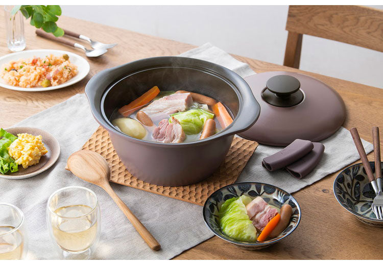 アイリスオーヤマ 無加水鍋 24cm MKS-24 メルティピンク セラミック鍋 くすみカラー 可愛い かわいい おしゃれ IRIS OHYAMA(代引不可)