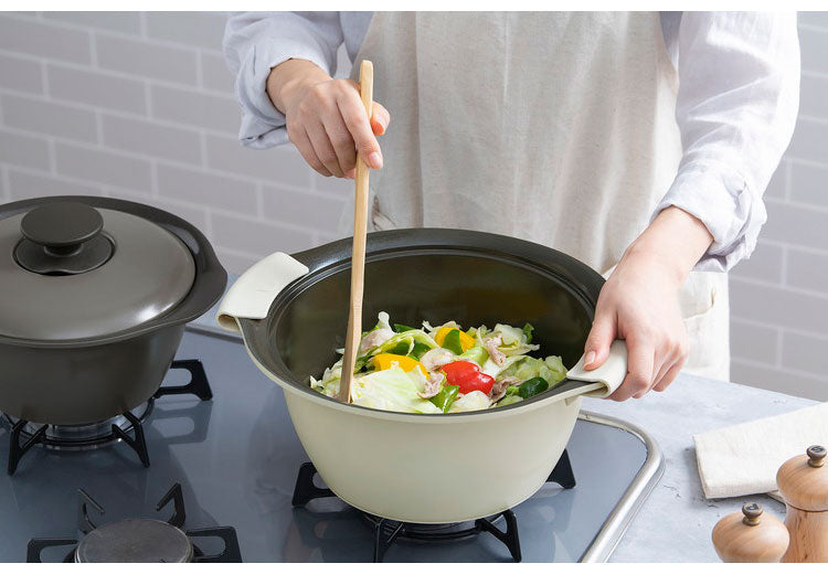 アイリスオーヤマ 無加水鍋 24cm MKS-24 ディープアイボリー セラミック鍋 くすみカラー 可愛い かわいい おしゃれ IRIS OHYAMA(代引不可)