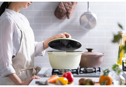 アイリスオーヤマ 無加水鍋 24cm MKS-24 ディープアイボリー セラミック鍋 くすみカラー 可愛い かわいい おしゃれ IRIS OHYAMA(代引不可)