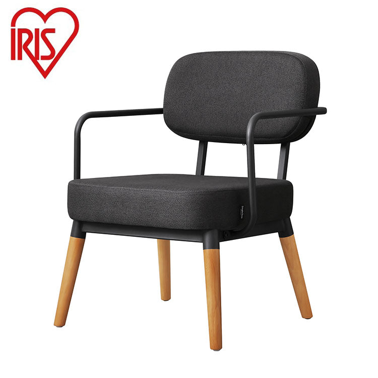 アイリスオーヤマ 1人掛けスチールフレームソファ リビングチェア 1P 椅子 イス チェア 肘付き 肘あり 肘掛け アイアン 北欧 おしゃれ ダークグレー MSS-1S IRIS OYAMA(代引不可)