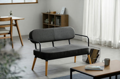 アイリスオーヤマ 2人掛けスチールフレームソファ リビングソファ 2P 椅子 イス チェア 肘付き 肘あり 肘掛け アイアン 北欧 おしゃれ ダークグレー MSS-2S IRIS OYAMA(代引不可)