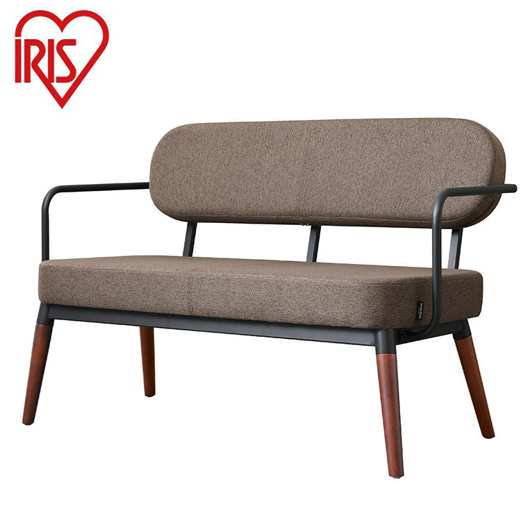 アイリスオーヤマ 2人掛けスチールフレームソファ リビングソファ 2P 椅子 イス チェア 肘付き 肘あり 肘掛け アイアン 北欧 おしゃれ ブラウン MSS-2S IRIS OYAMA(代引不可)