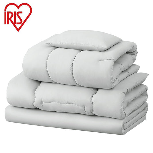 アイリスオーヤマ マットレス付き布団5点セット 布団セット 寝具5点セット 掛け布団 敷き布団 枕 マットレス 収納バッグ ライトグレー KFS-M5S IRIS OYAMA(代引不可)