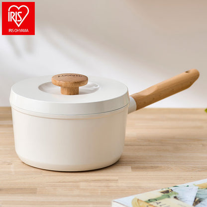 アイリスオーヤマ ルオント LUONTO 18cm 片手無加水鍋 LUO-P18 ホワイト 片手鍋 セラミック IRIS OHYAMA(代引不可)