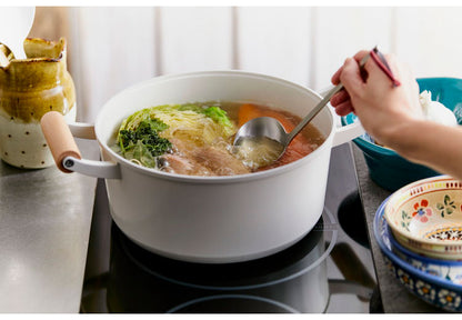 アイリスオーヤマ ルオント LUONTO 24cm 両手無加水鍋 LUO-P24 ホワイト 両手鍋 セラミック IRIS OHYAMA(代引不可)