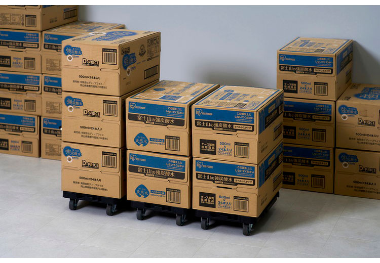 アイリスオーヤマ 連結ミニ平台車 5台セット RMH-5 ブラック 縦横連結 平台車 キャスター キャリー IRIS OHYAMA(代引不可)