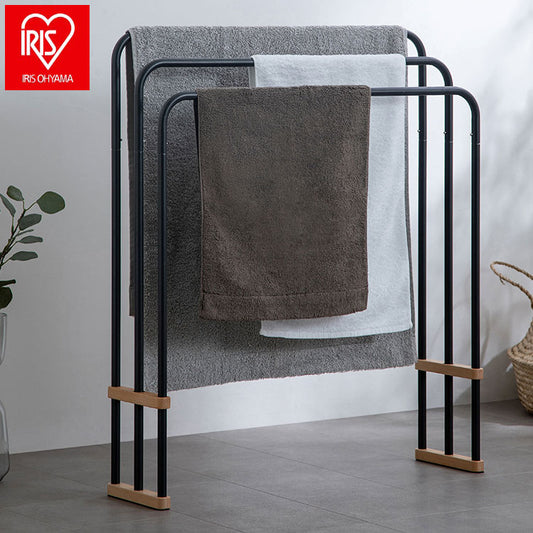 アイリスオーヤマ 折りたたみバスタオルハンガー FBH-700 ダークグレー タオルハンガー 洗面所 室内物干し 折りたたみ 物干しスタンド 室内 IRIS OHYAMA(代引不可)