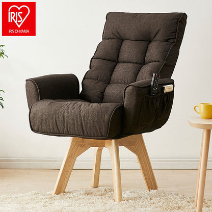 アイリスオーヤマ 回転ファブリックチェア FACN-KH ブラウン 肘付き 回転チェア リクライニングチェア 椅子 イス チェア デスクチェア IRIS OHYAMA(代引不可)