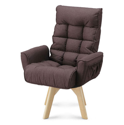 アイリスオーヤマ 回転ファブリックチェア FACN-KH ブラウン 肘付き 回転チェア リクライニングチェア 椅子 イス チェア デスクチェア IRIS OHYAMA(代引不可)