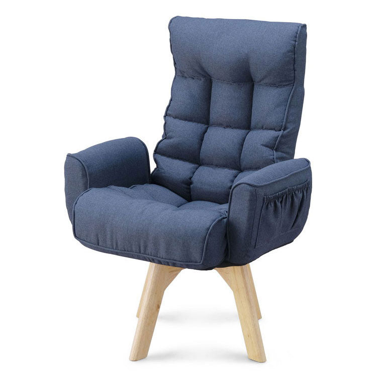 アイリスオーヤマ 回転ファブリックチェア FACN-KH ブルー 肘付き 回転チェア リクライニングチェア 椅子 イス チェア デスクチェア IRIS OHYAMA(代引不可)