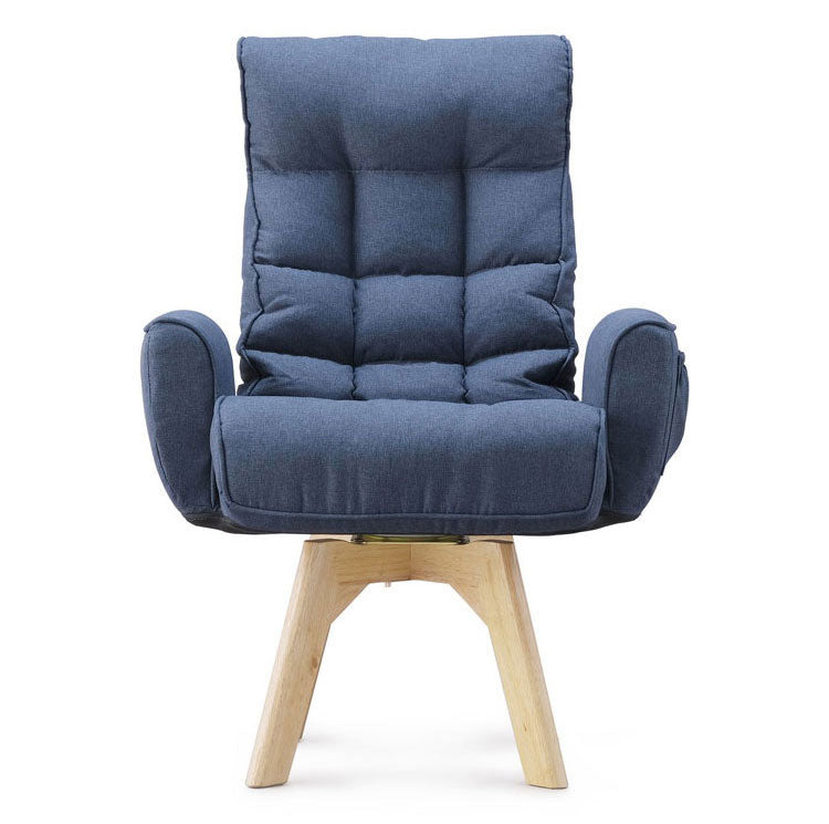 アイリスオーヤマ 回転ファブリックチェア FACN-KH ブルー 肘付き 回転チェア リクライニングチェア 椅子 イス チェア デスクチェア IRIS OHYAMA(代引不可)