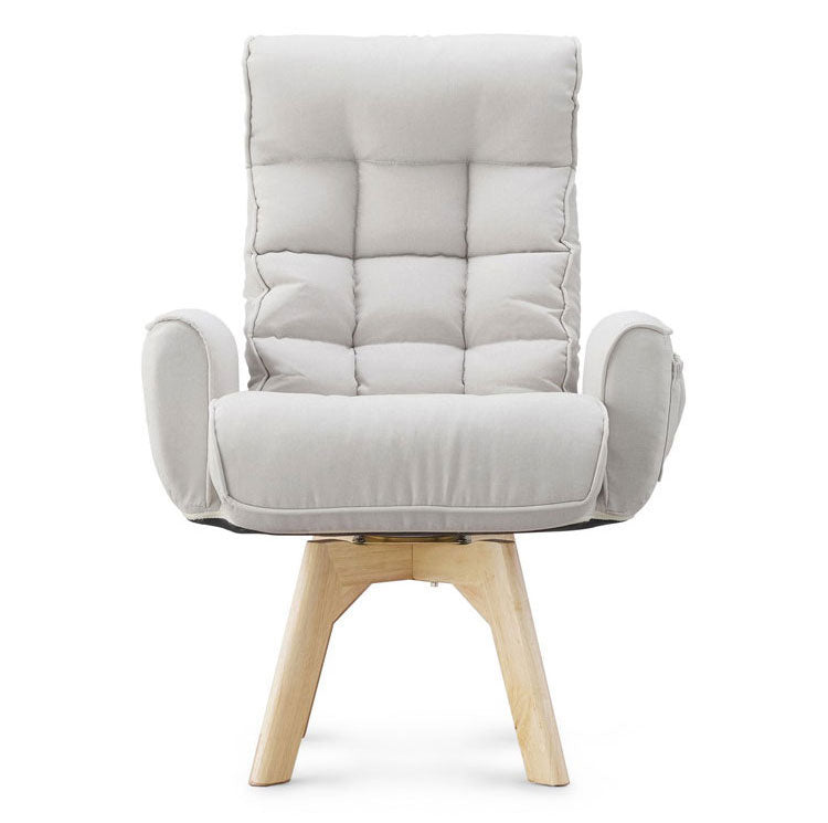 アイリスオーヤマ 回転ファブリックチェア FACN-KH アイボリー 肘付き 回転チェア リクライニングチェア 椅子 イス チェア デスクチェア IRIS OHYAMA(代引不可)