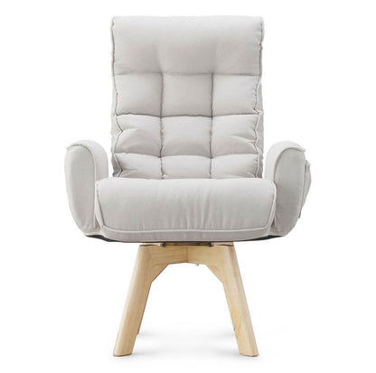 アイリスオーヤマ 回転ファブリックチェア FACN-KH アイボリー 肘付き 回転チェア リクライニングチェア 椅子 イス チェア デスクチェア IRIS OHYAMA(代引不可)