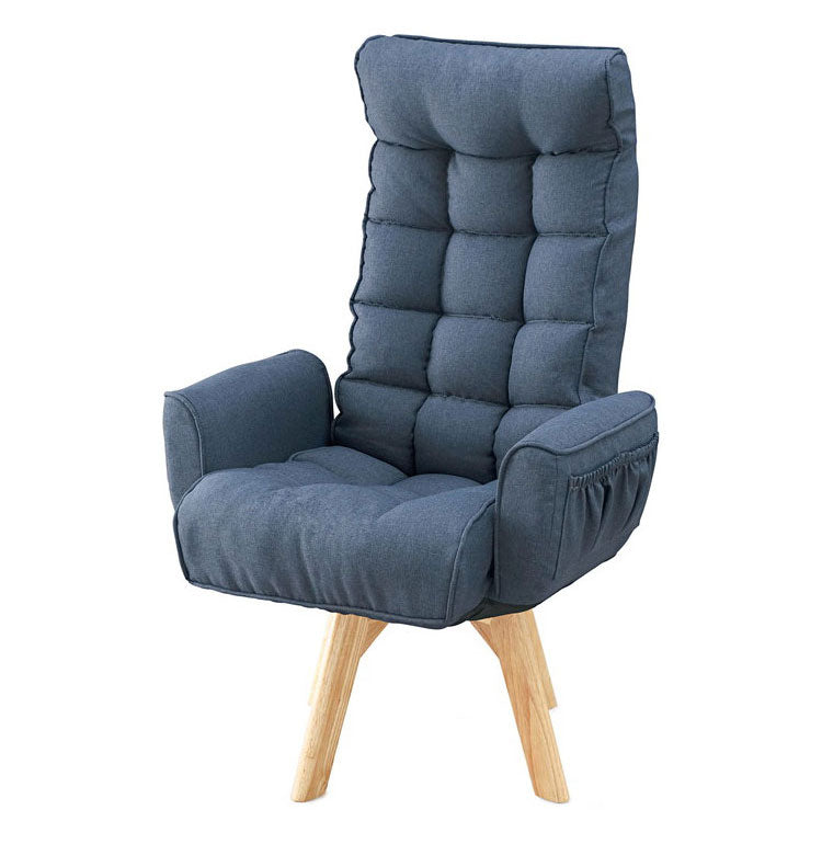 アイリスオーヤマ 回転ファブリックチェア ハイバック FACN-KHB ブルー 肘付き 回転チェア リクライニングチェア 椅子 イス チェア デスクチェア IRIS OHYAMA(代引不可)