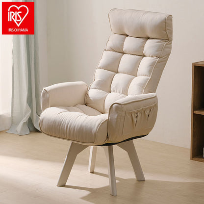 アイリスオーヤマ 回転ファブリックチェア ハイバック FACN-KHB ホワイト 肘付き 回転チェア リクライニングチェア 椅子 イス チェア デスクチェア IRIS OHYAMA(代引不可)