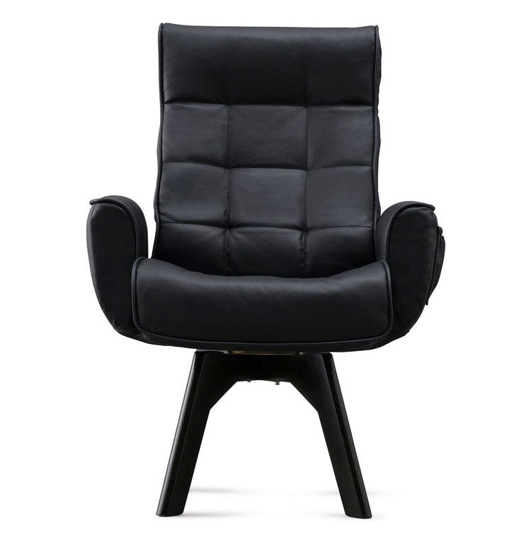 アイリスオーヤマ 回転チェア レザー調 LECN-KH ブラック 肘付き 回転チェア リクライニングチェア 椅子 イス チェア デスクチェア IRIS OHYAMA(代引不可)