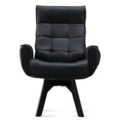 アイリスオーヤマ 回転チェア レザー調 LECN-KH ブラック 肘付き 回転チェア リクライニングチェア 椅子 イス チェア デスクチェア IRIS OHYAMA(代引不可)