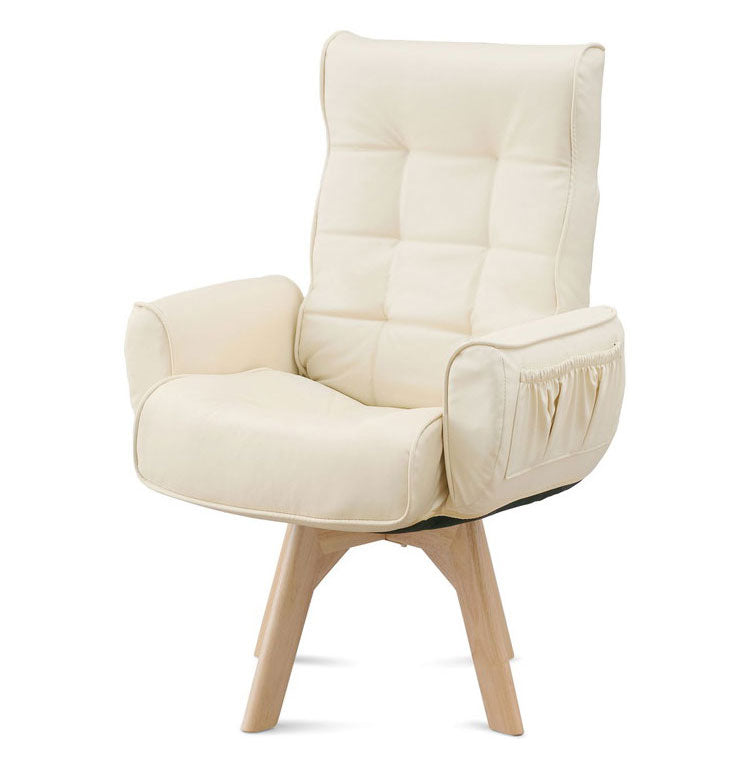 アイリスオーヤマ 回転チェア レザー調 LECN-KH アイボリー 肘付き 回転チェア リクライニングチェア 椅子 イス チェア デスクチェア IRIS OHYAMA(代引不可)